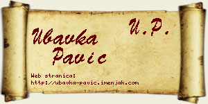 Ubavka Pavić vizit kartica
